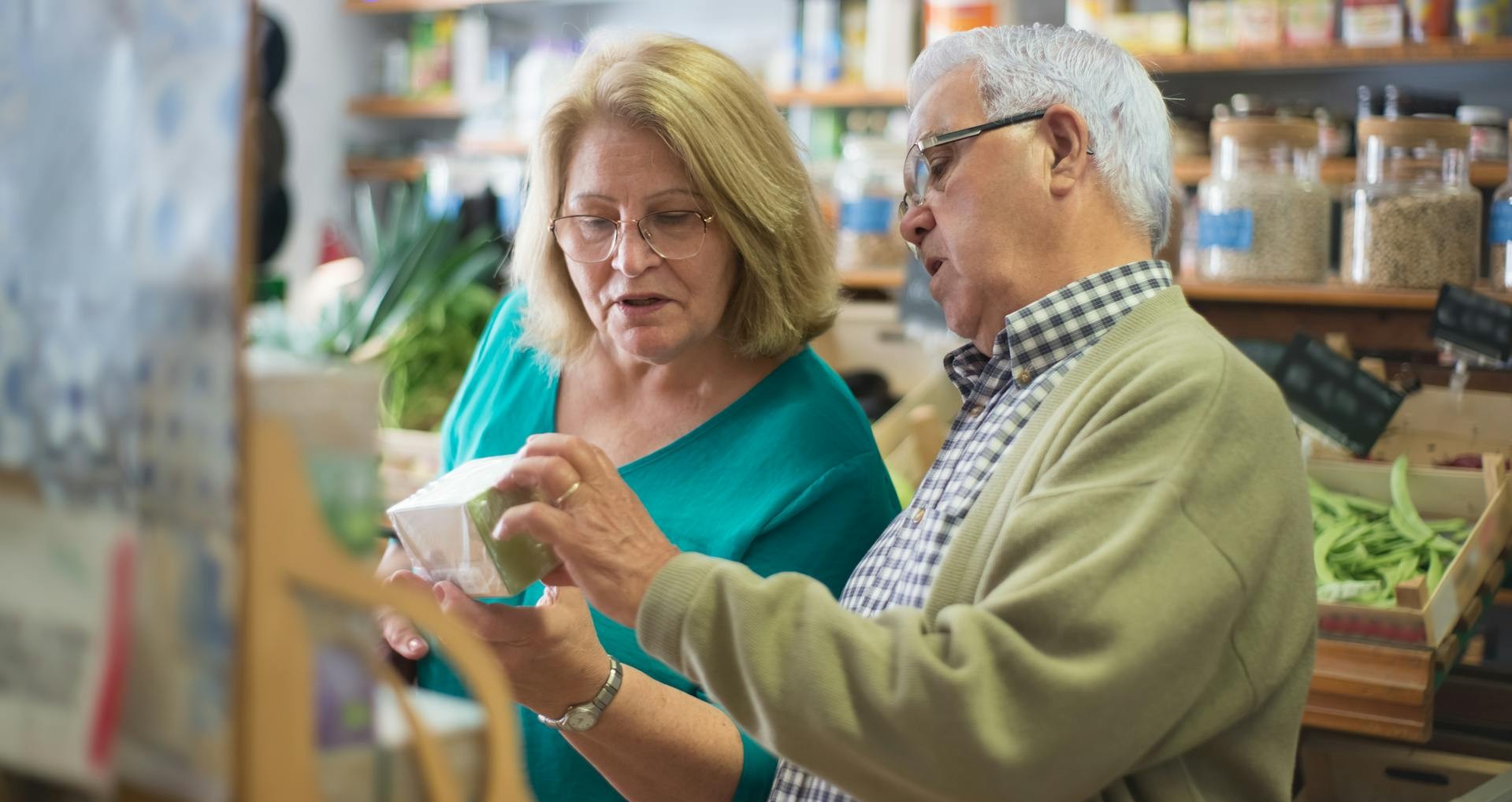 Old couple in store